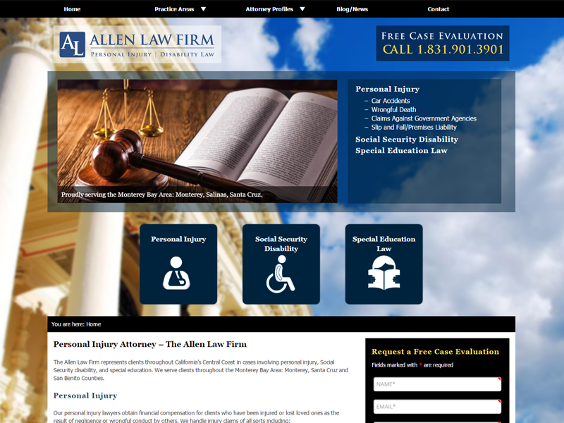 Allen Law Firm Website Screenshot