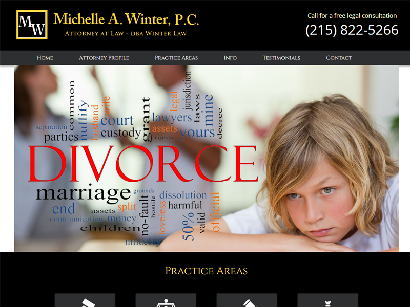 Michelle A. Winter, Attorney at Law Website Screenshot
